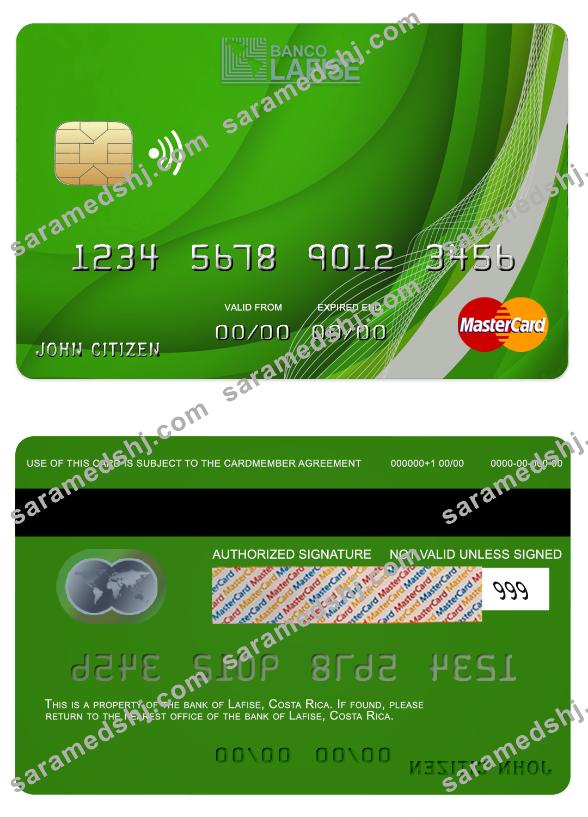 Costa Rica lafise bank mastercard